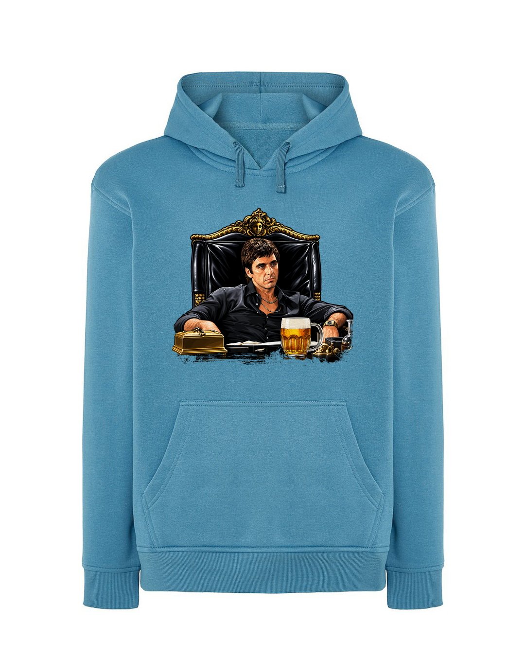 Beerface – hoodie – Petrolejová